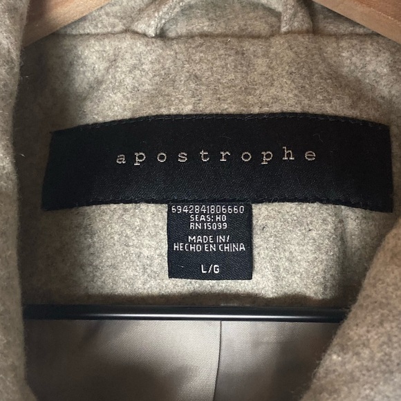 Apostrophe Wool Blend Single Breasted Button Up Pea Coat - Picture 5 of 8